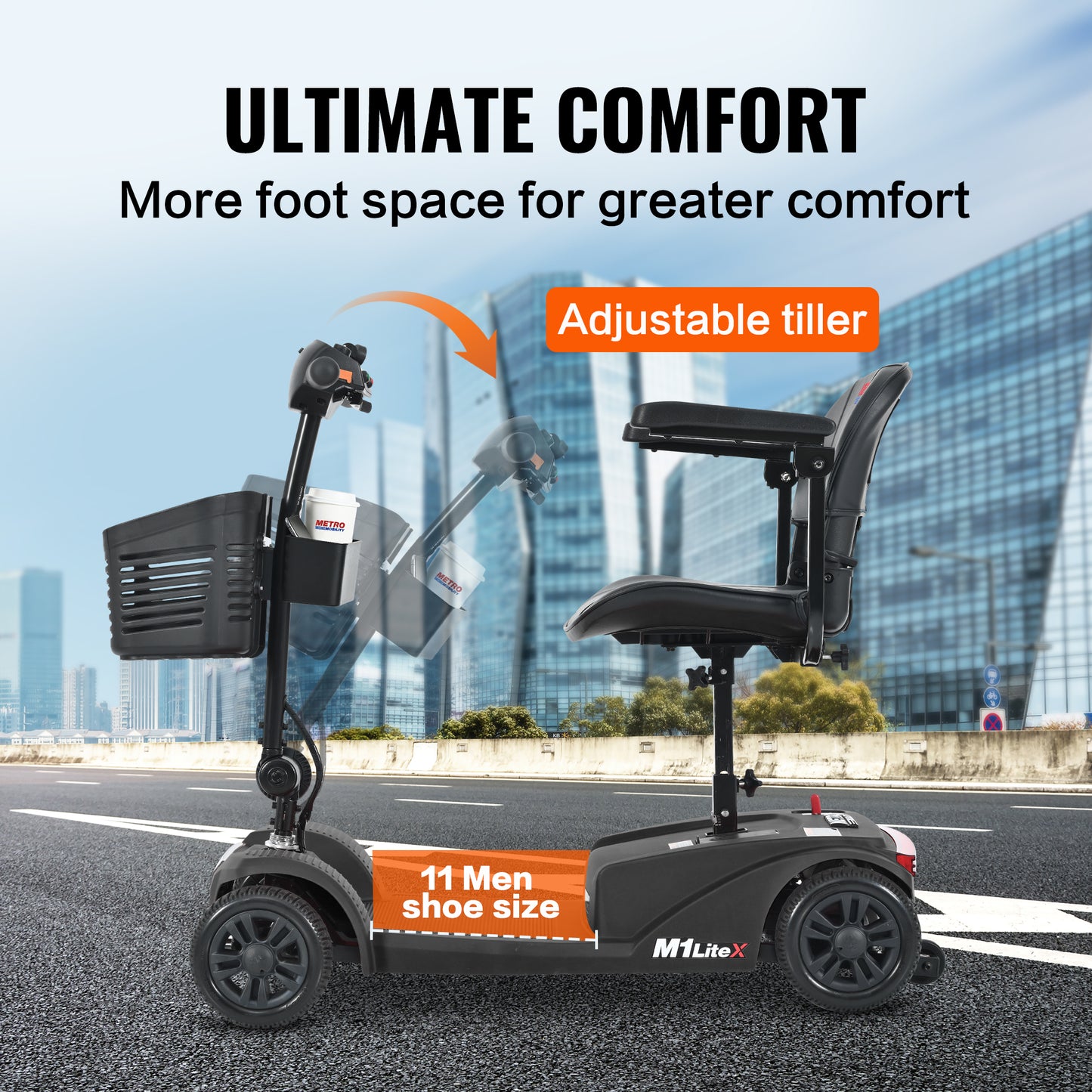 Patinete eléctrico plegable de 4 ruedas M1 LITE X 250W para adultos