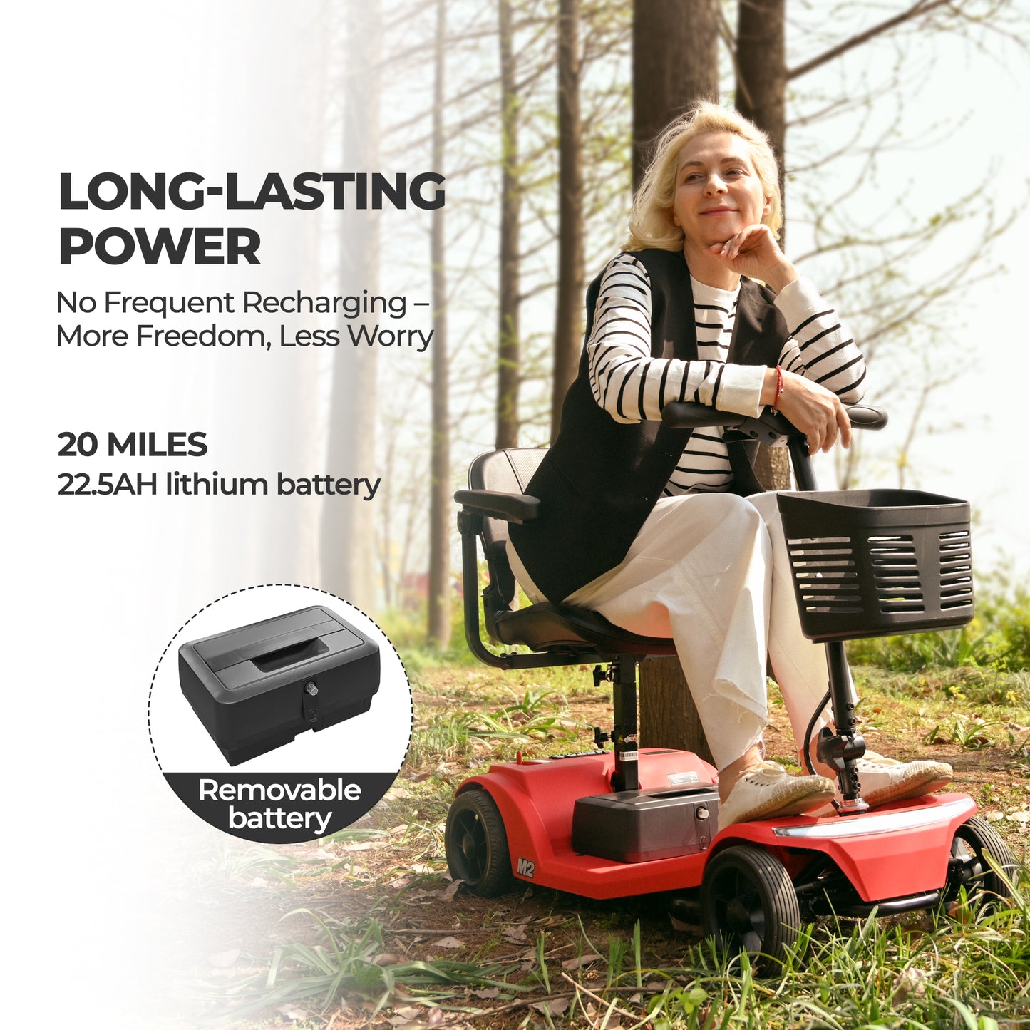 Patinete eléctrico plegable M2 de 4 ruedas para adultos