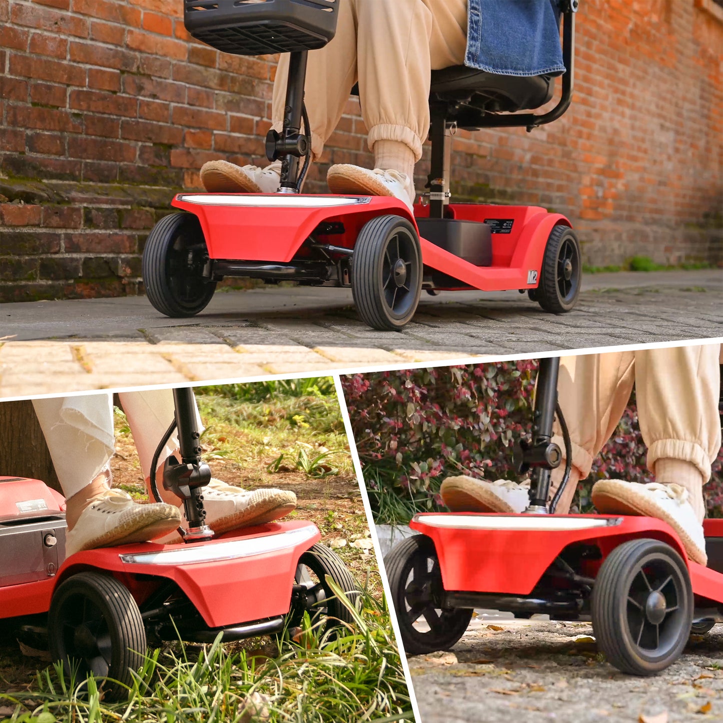 Patinete eléctrico plegable M2 de 4 ruedas para adultos