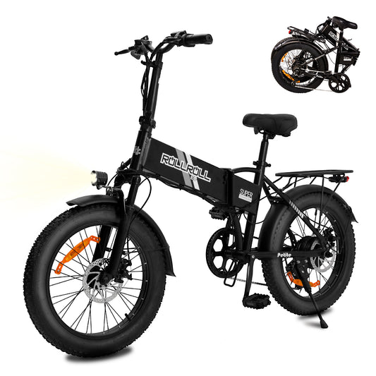 SYX MOTO 20" Fat Tire Electric Bike for Adults, 48V 350W Foldable Ebike with LCD