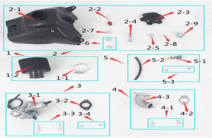 Repuestos para tanque de combustible SYX MOTO para moto de cross Whip de 125 cc