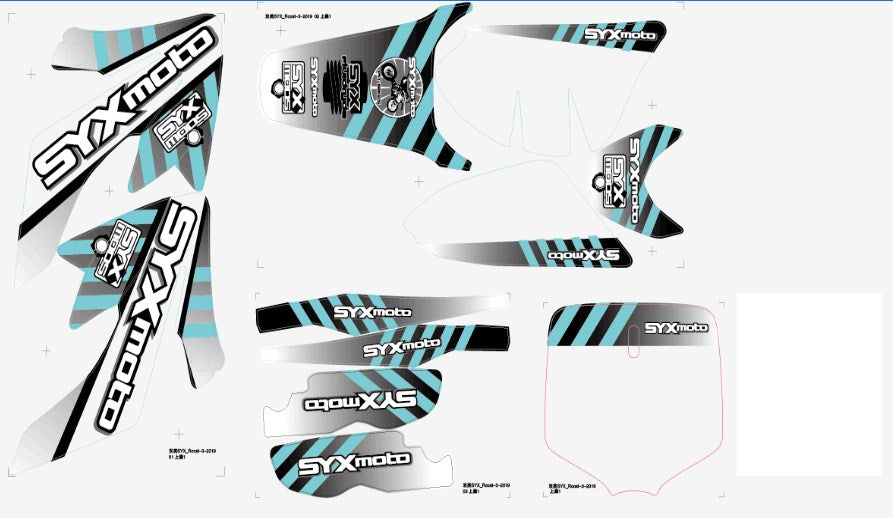 Pegatinas gráficas SYX MOTO Roost, repuestos para moto de cross Roost de 125 cc