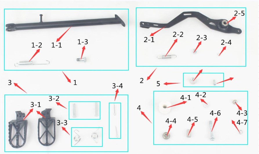 Conjunto de caballete simple SYX MOTO para moto de cross Whip de 125 cc