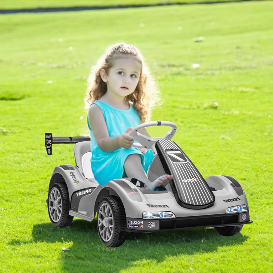 Kart eléctrico de 12 V para niños, coche de control remoto con cinturón de seguridad