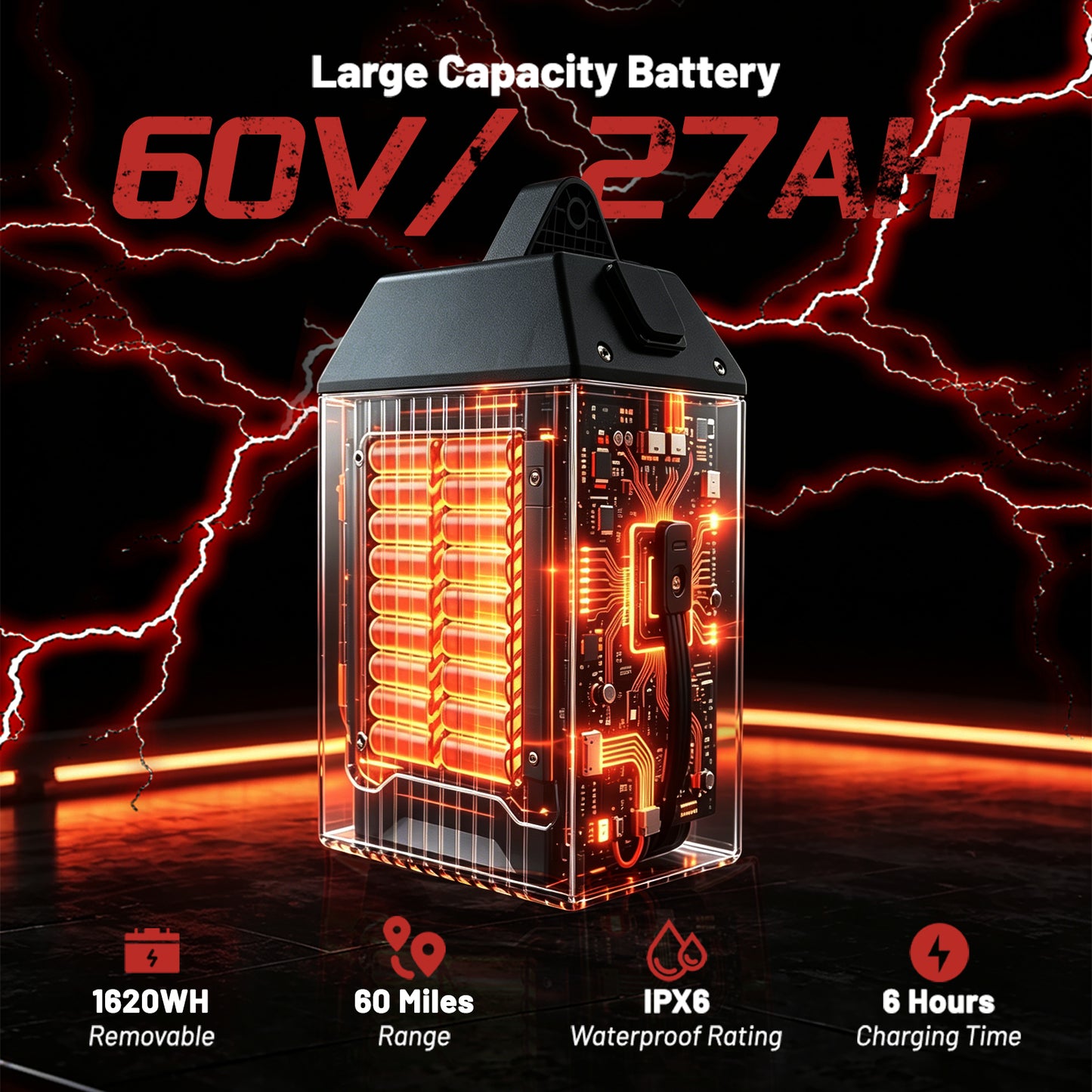 SYX MOTO 60V Battery Replacement Parts for SPRK Electric Dirt Bike
