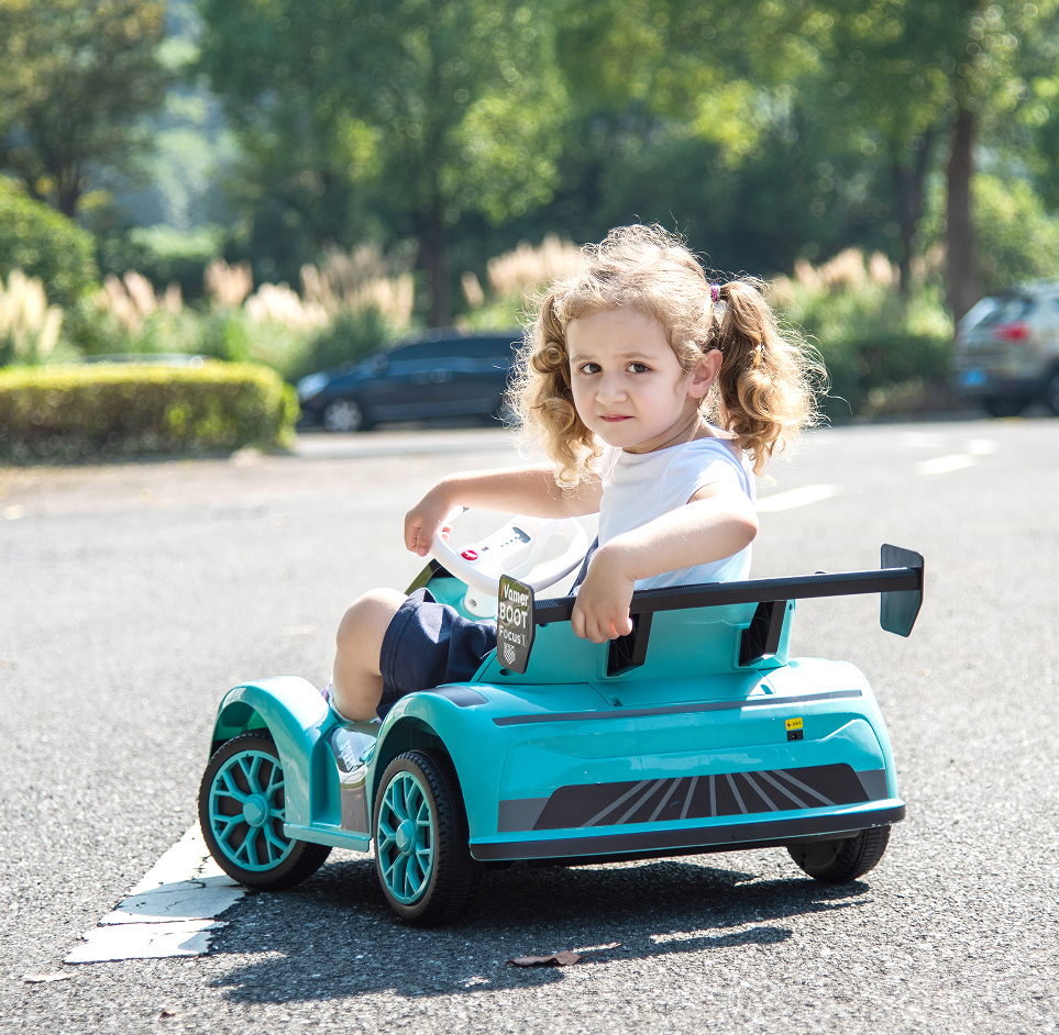 Kart eléctrico de 12 V para niños, coche de control remoto con cinturón de seguridad