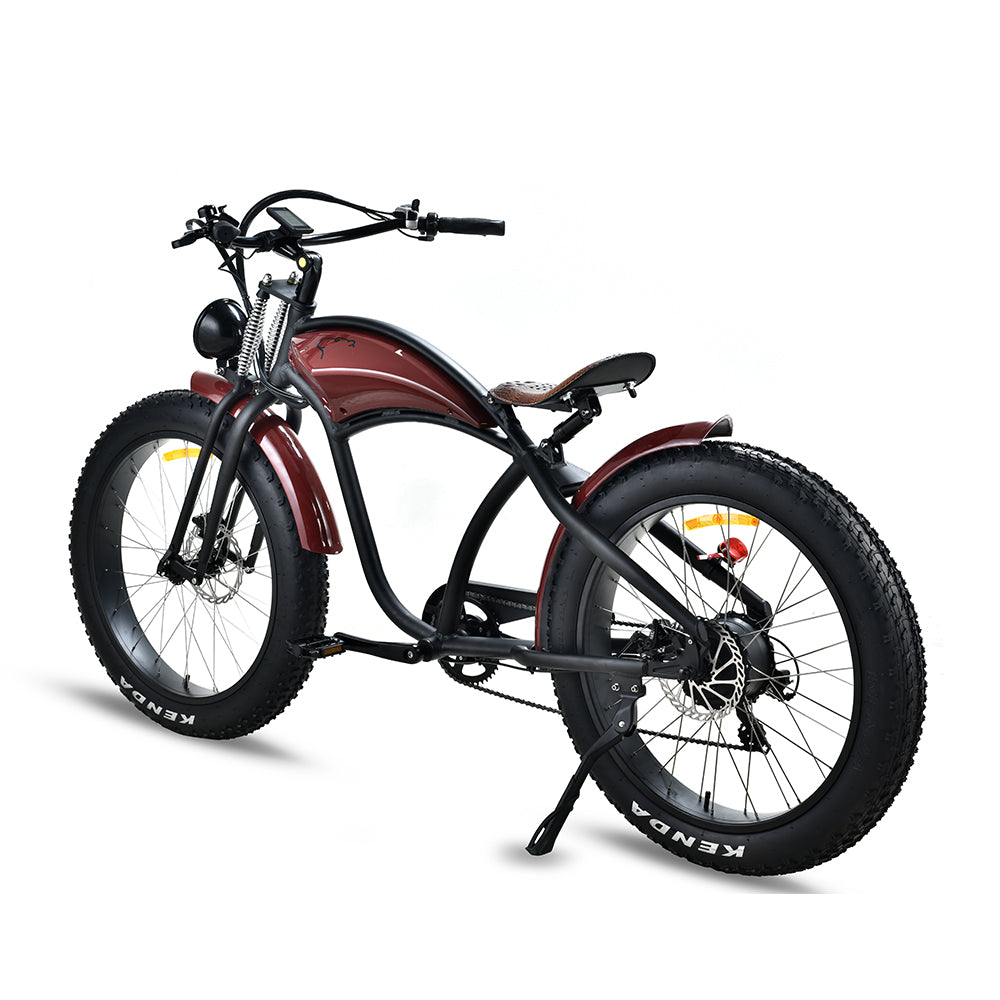 SYX MOTO 32MPH 35 Miles Max Range Retro Style Electric Bike for Adults Peak 750W