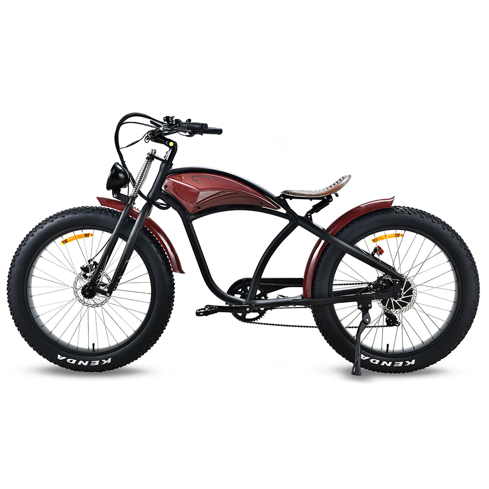 SYX MOTO 32MPH 35 Miles Max Range Retro Style Electric Bike for Adults Peak 750W