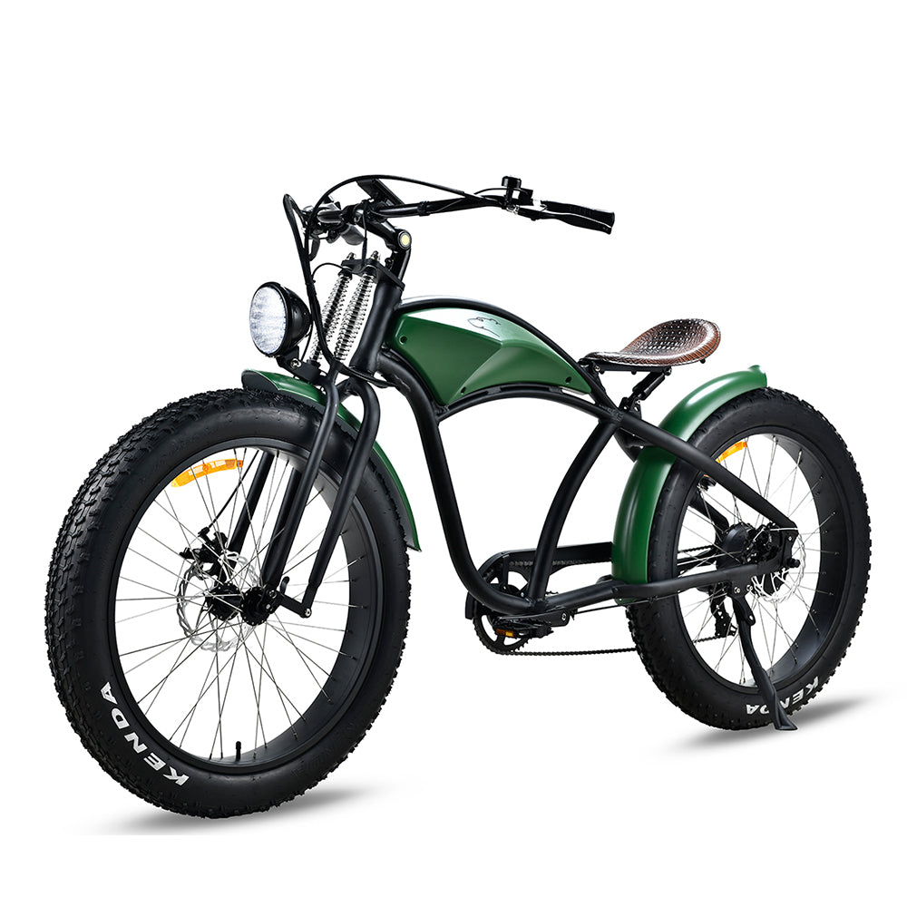 SYX MOTO 32MPH 35 Miles Max Range Retro Style Electric Bike for Adults Peak 750W