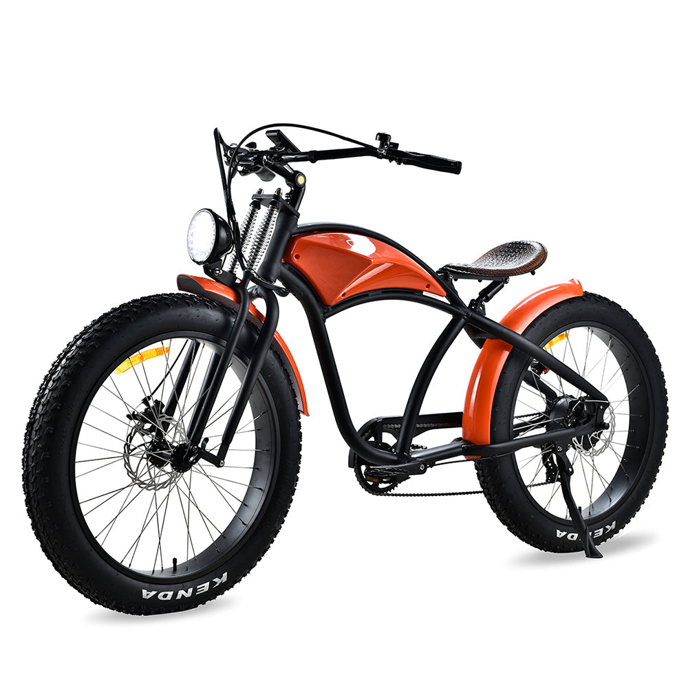 SYX MOTO 32MPH 35 Miles Max Range Retro Style Electric Bike for Adults Peak 750W