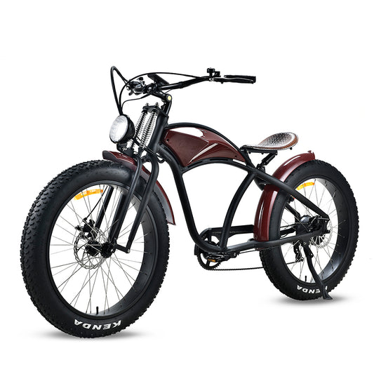 SYX MOTO 32MPH 35 Miles Max Range Retro Style Electric Bike for Adults Peak 750W