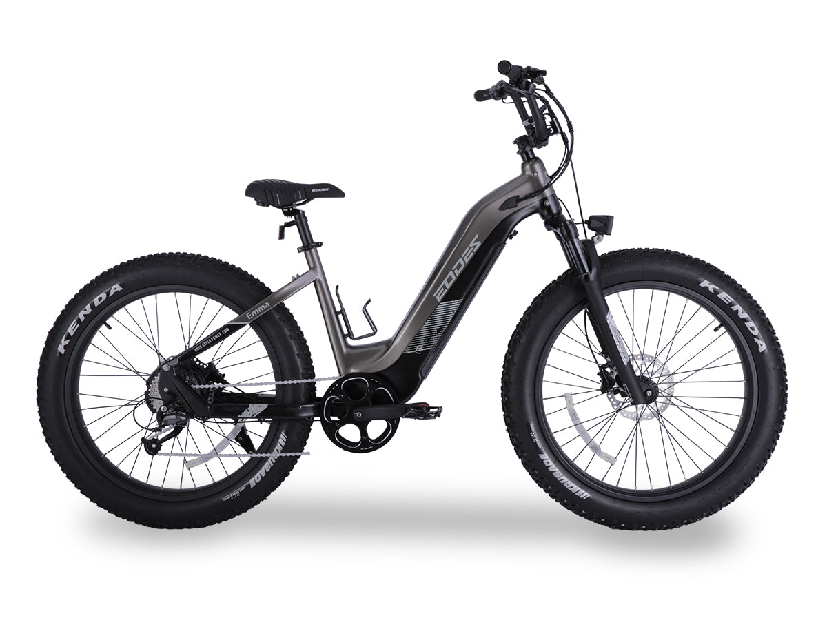 Bicicleta eléctrica EODES Emma de 750 W con neumáticos anchos para adultos, hasta 43 km/h y alcance máximo de 69 km.