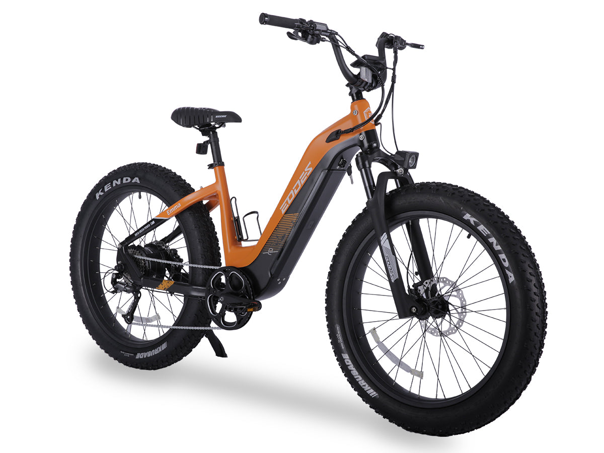 Bicicleta eléctrica EODES Emma de 750 W con neumáticos anchos para adultos, hasta 43 km/h y alcance máximo de 69 km.