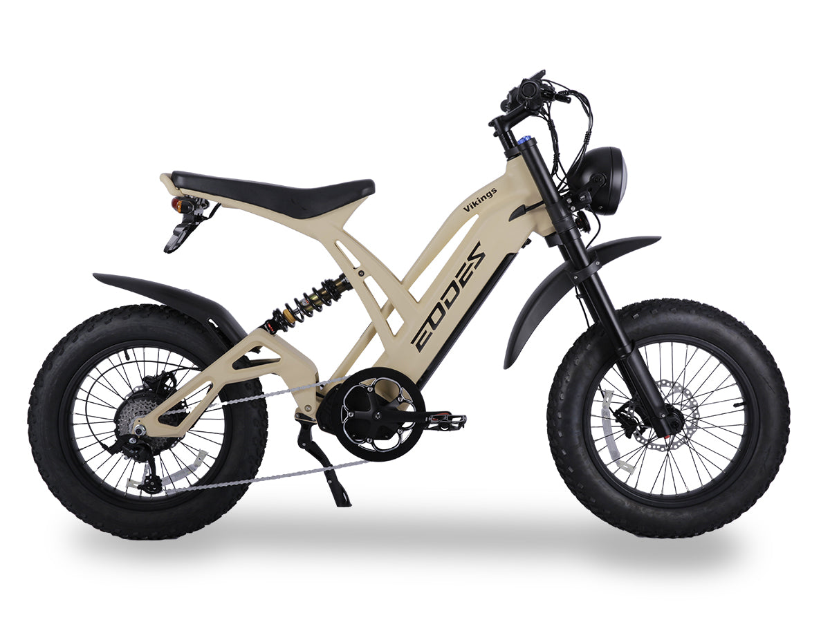 EODES VIKINGS Bicicleta eléctrica potente de estilo retro de 1000 W para adultos, hasta 43 km/h, alcance máximo de 88 km