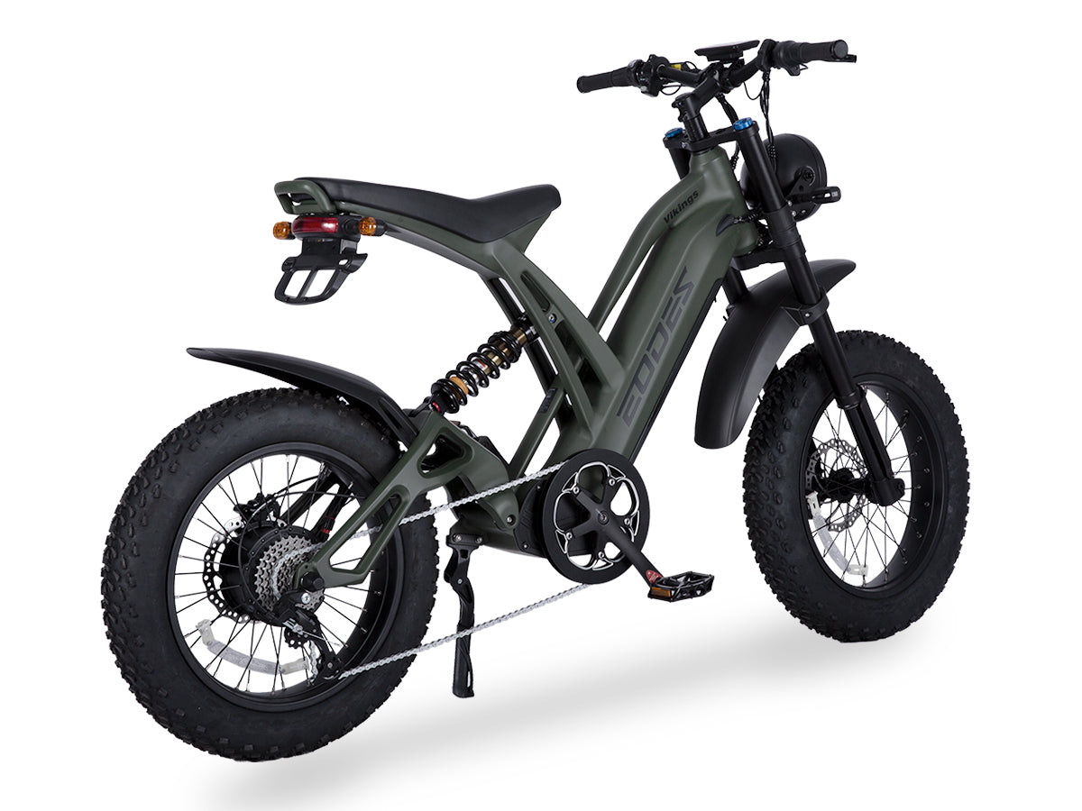 EODES VIKINGS Bicicleta eléctrica potente de estilo retro de 1000 W para adultos, hasta 43 km/h, alcance máximo de 88 km