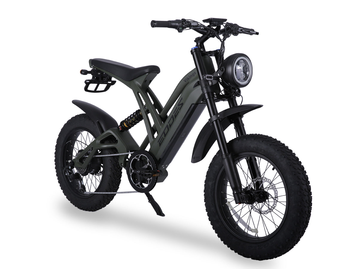 EODES VIKINGS Bicicleta eléctrica potente de estilo retro de 1000 W para adultos, hasta 43 km/h, alcance máximo de 88 km