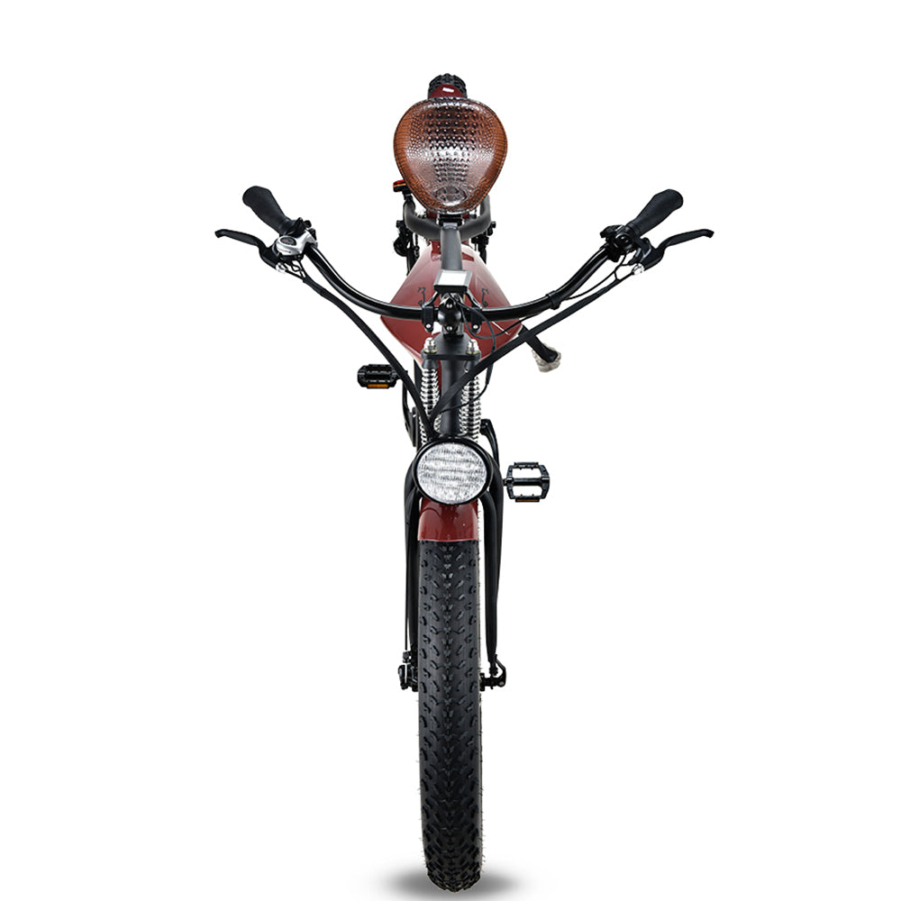 SYX MOTO 32MPH 35 Miles Max Range Retro Style Electric Bike for Adults Peak 750W
