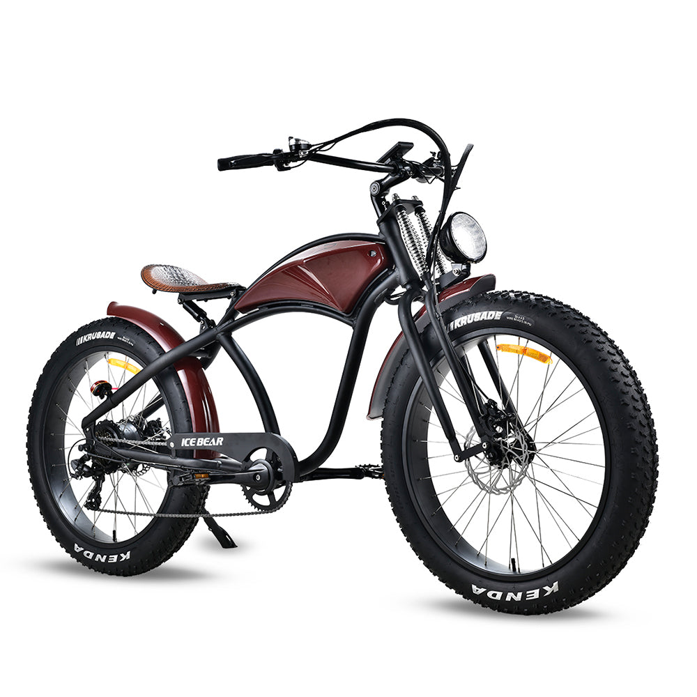 SYX MOTO 32MPH 35 Miles Max Range Retro Style Electric Bike for Adults Peak 750W