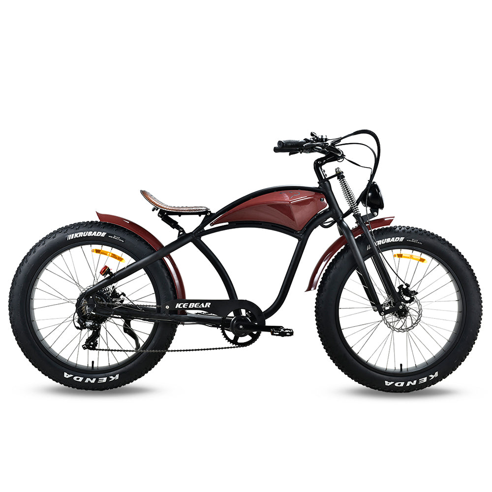 SYX MOTO 32MPH 35 Miles Max Range Retro Style Electric Bike for Adults Peak 750W