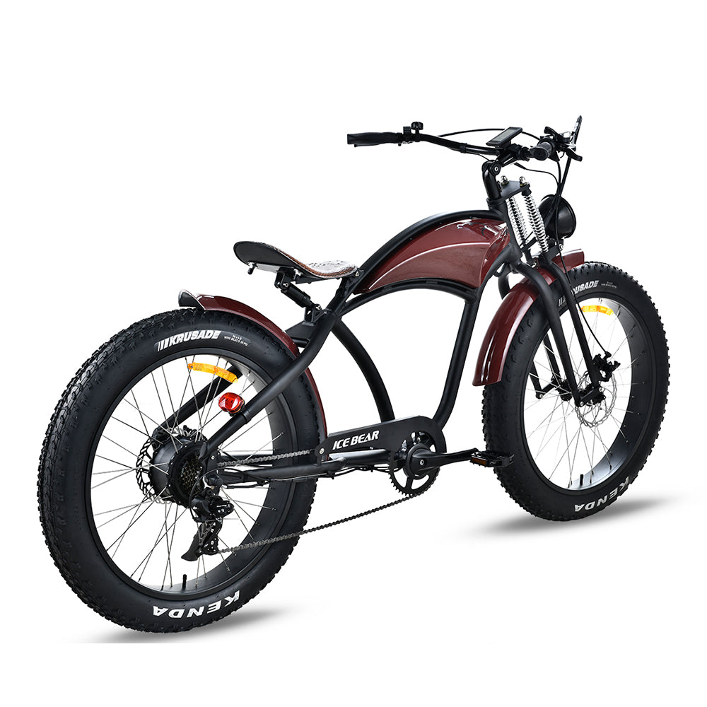 SYX MOTO 32MPH 35 Miles Max Range Retro Style Electric Bike for Adults Peak 750W