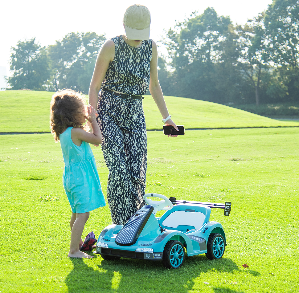 Kart eléctrico de 12 V para niños, coche de control remoto con cinturón de seguridad