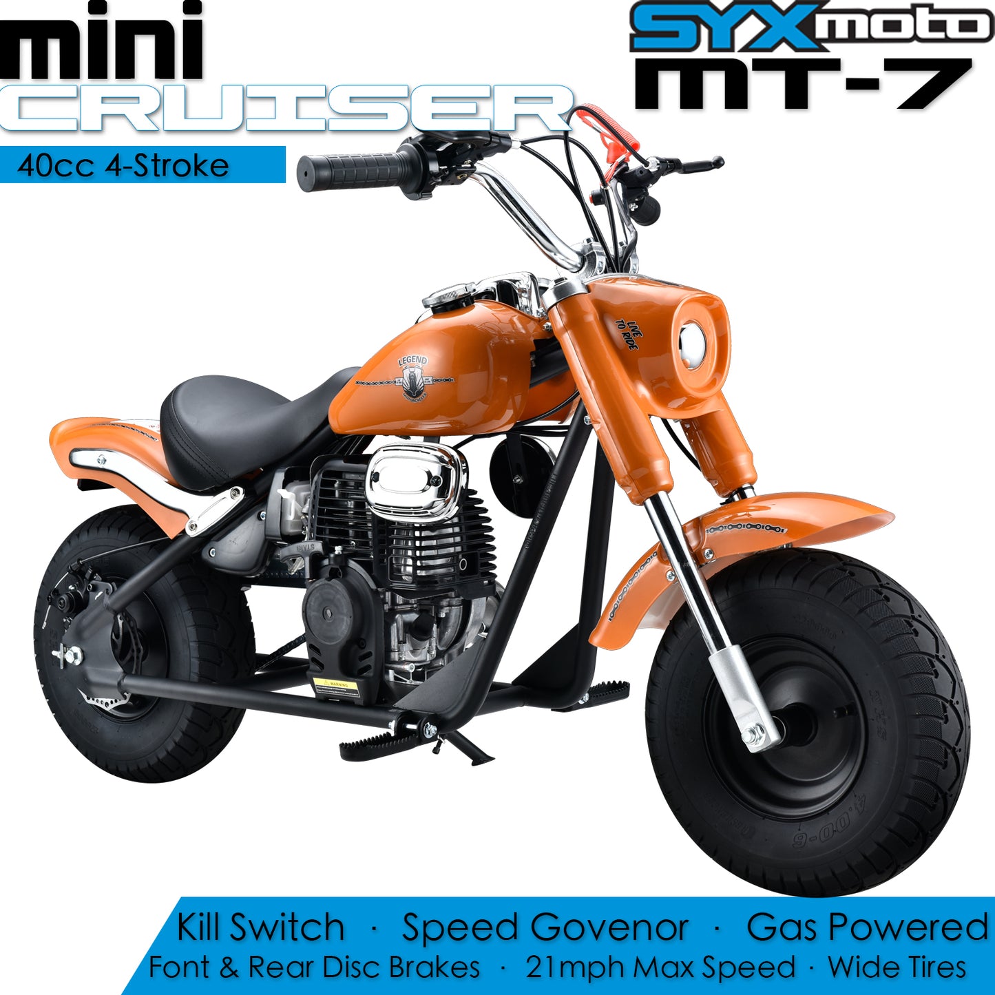 SYX MOTO MT-7 40cc 4 Stroke Mini Cruiser Motorcycle Dirt Bike