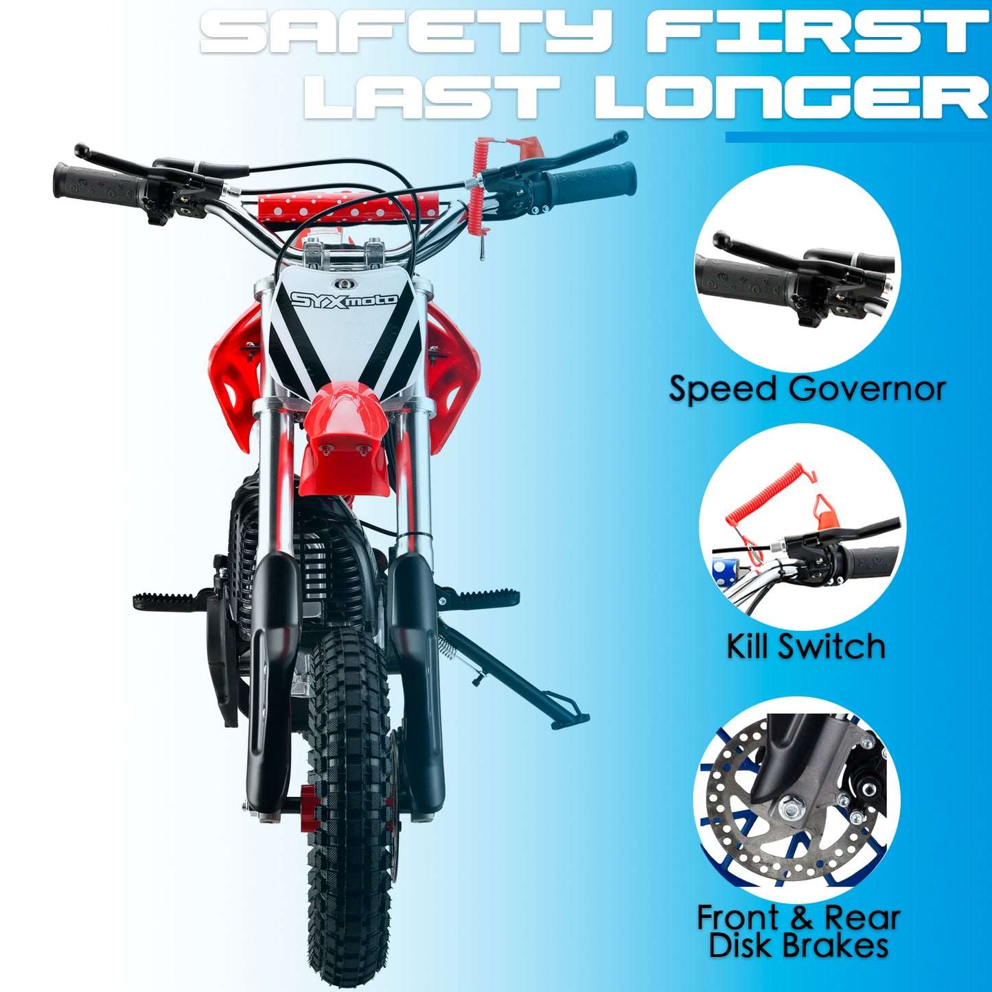 Moto todoterreno para niños MT-2 Gas Power de 40 cc y 4 tiempos, con arranque manual