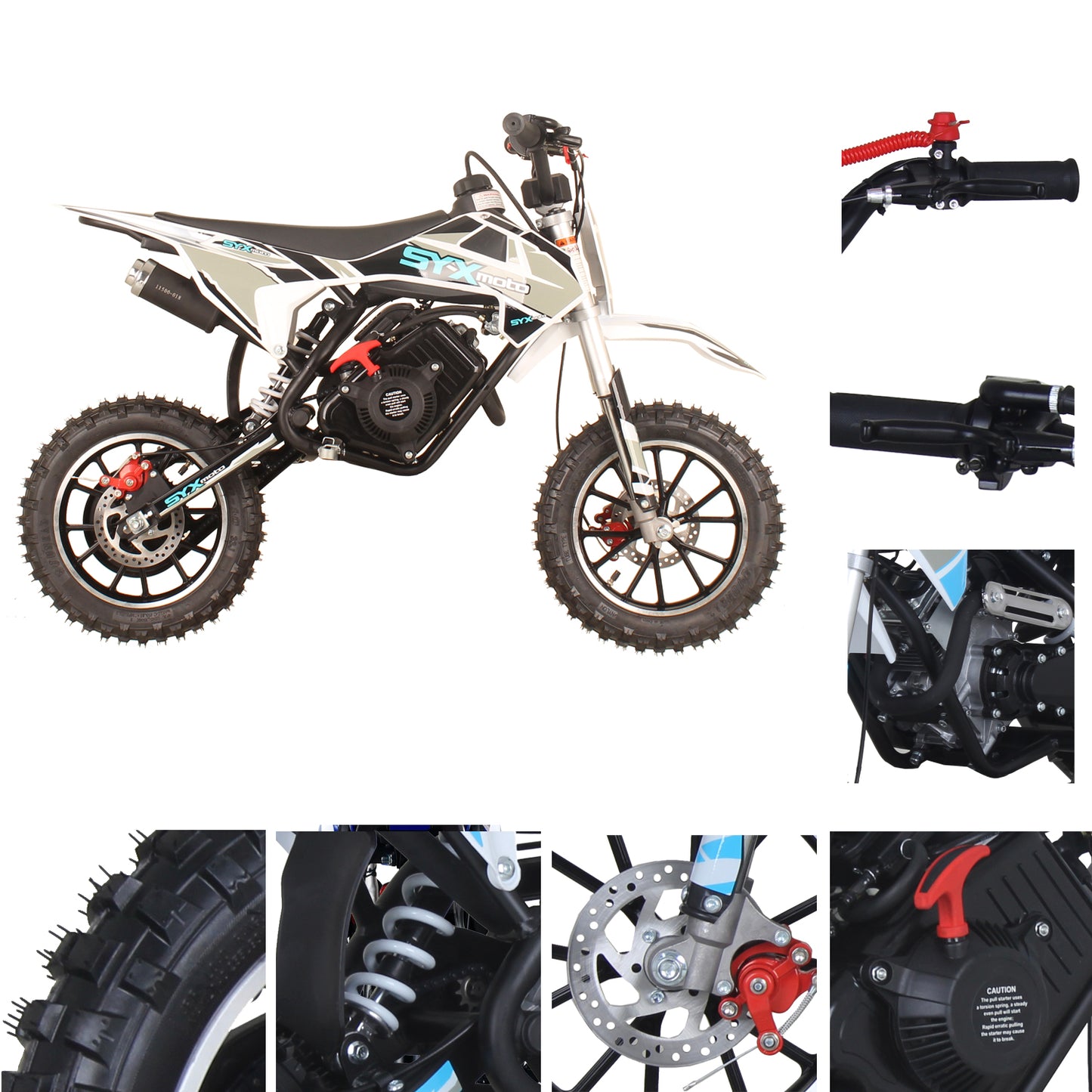 SYX MOTO VK 58cc 4 Stroke Real Motorcycle Engine Pull Start Mini Dirt Bike