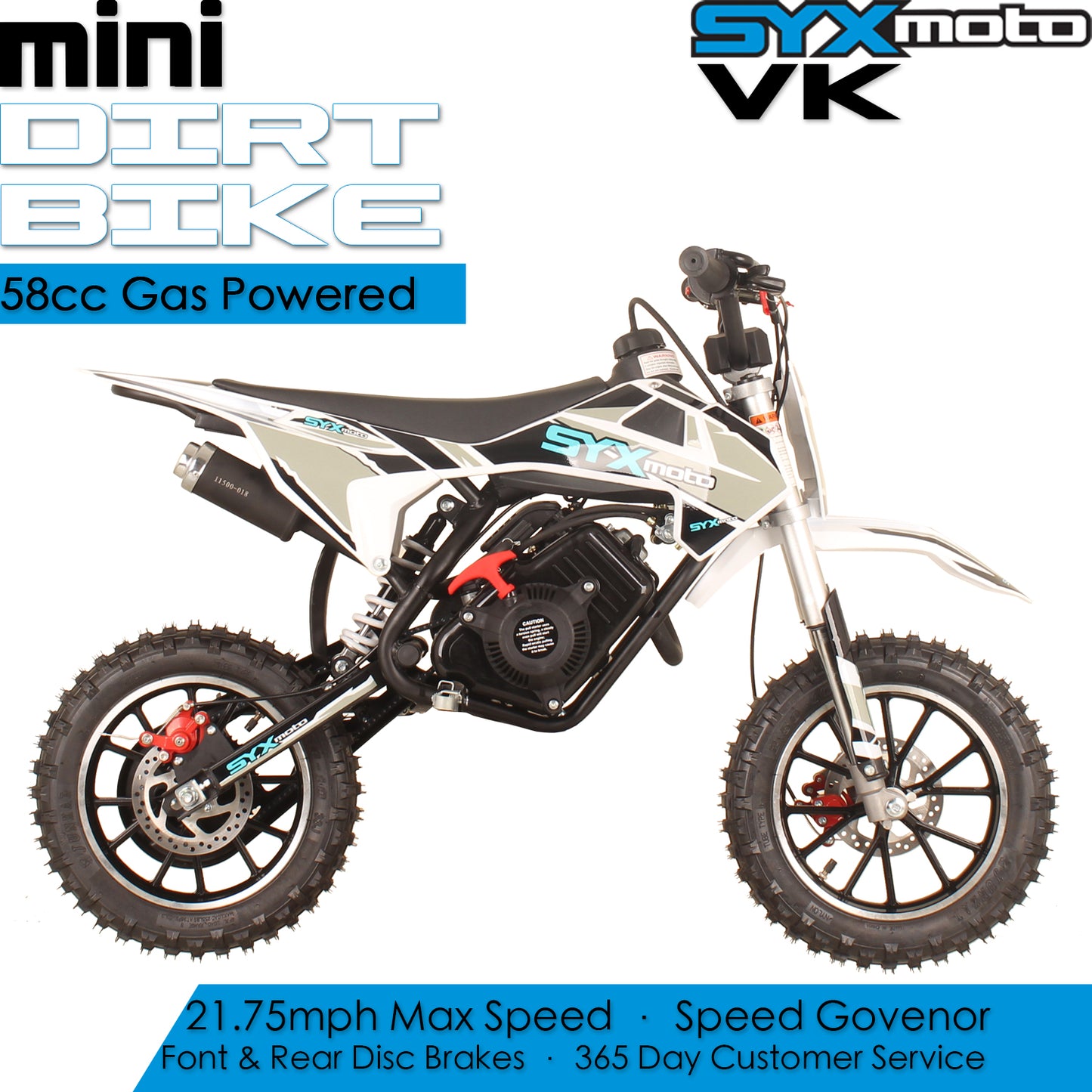 SYX MOTO VK 58cc 4 Stroke Real Motorcycle Engine Pull Start Mini Dirt Bike