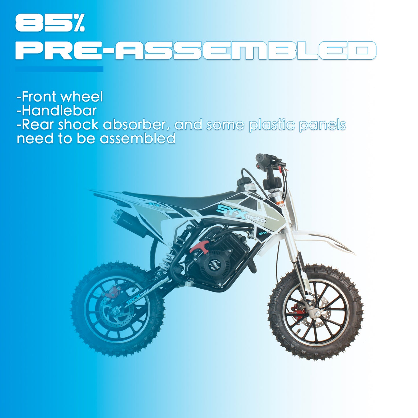 SYX MOTO VK 58cc 4 Stroke Real Motorcycle Engine Pull Start Mini Dirt Bike