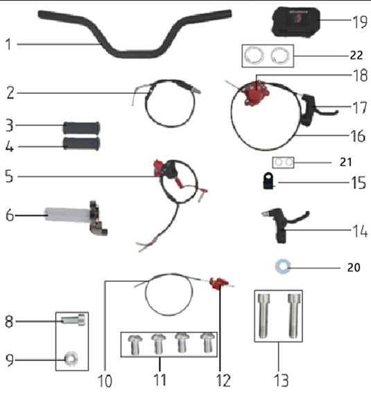 Repuestos para manillar SYX MOTO para motocross VK de 58 cc