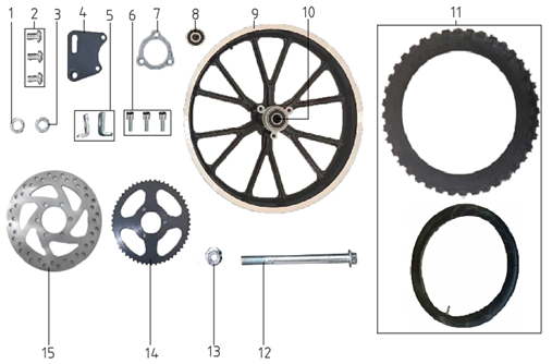 PIÑÓN TRASERO DE ACERO SYX MOTO SSR T8F/54 para VK 58cc Mini Dirt Bike Piezas y accesorios Reemplazo para rueda trasera