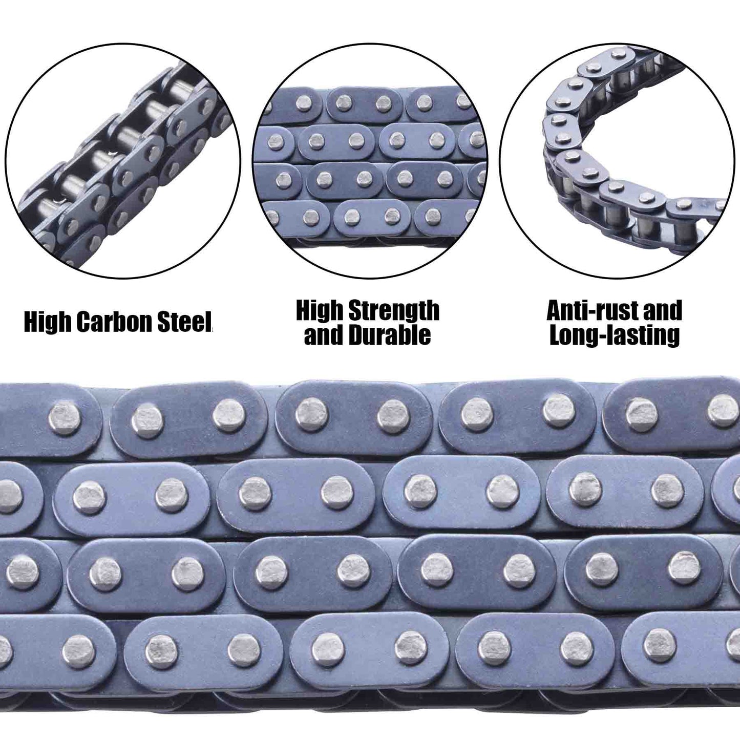 SYX MOTO Chain for 50cc Dirt Bike Holeshot X, T8F 144 Links