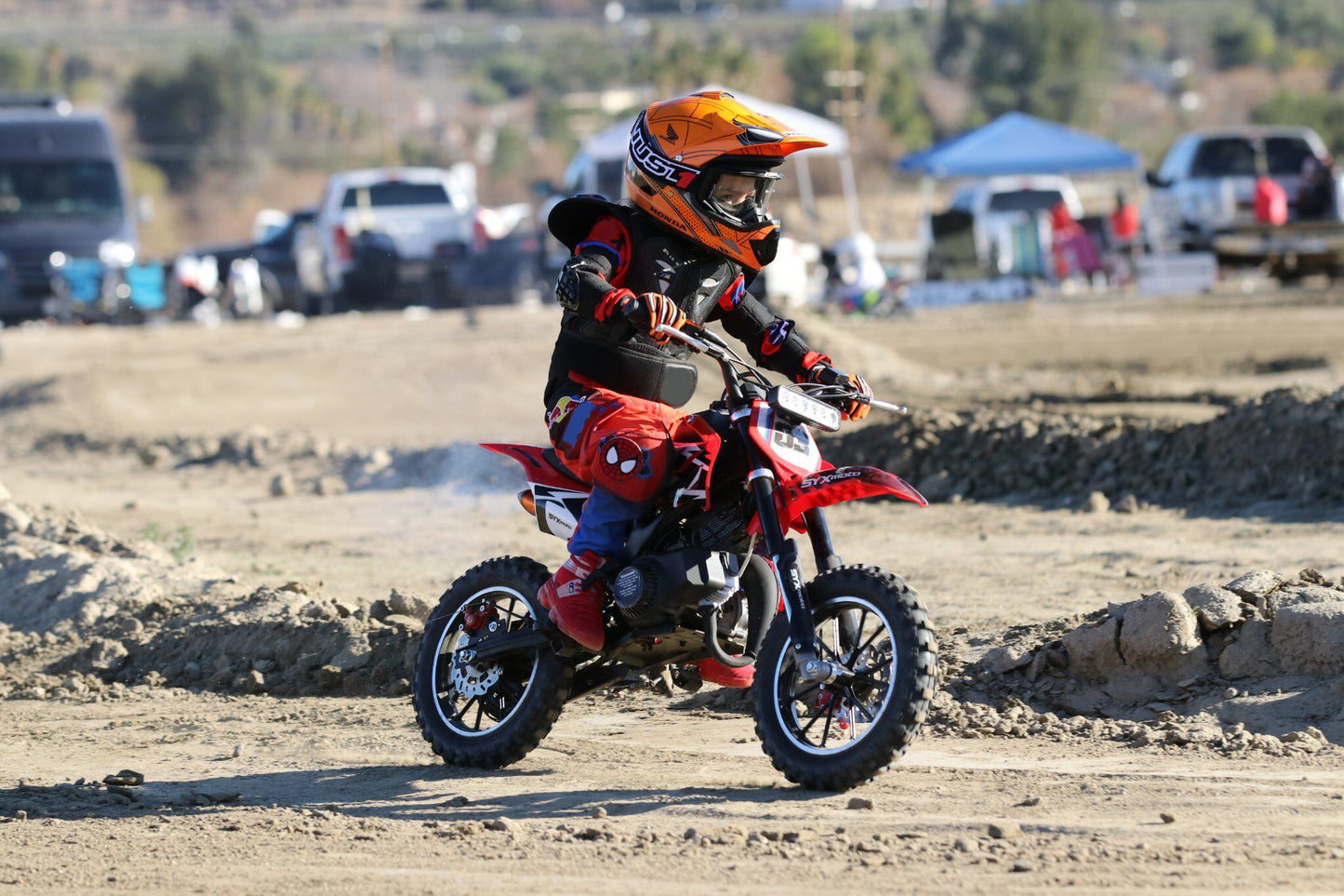 SYX MOTO Holeshot ES 50cc Electric Start/Pull Start Mini Dirt Bike, Red - SYX MOTO