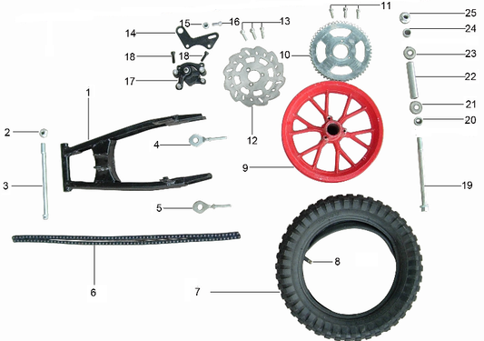 SYX MOTO Holeshot Mini Dirt Bike Parts and Accessories for Rear Wheel Replacement - SYX MOTO
