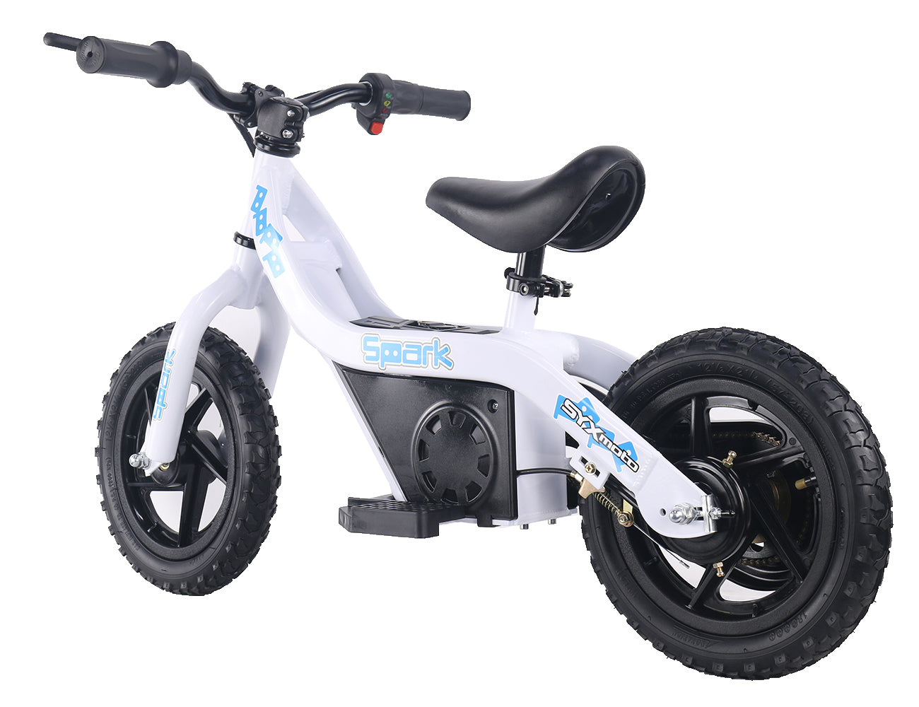 SYX MOTO SPARK Mini Electric Balance Bike, White - SYX MOTO