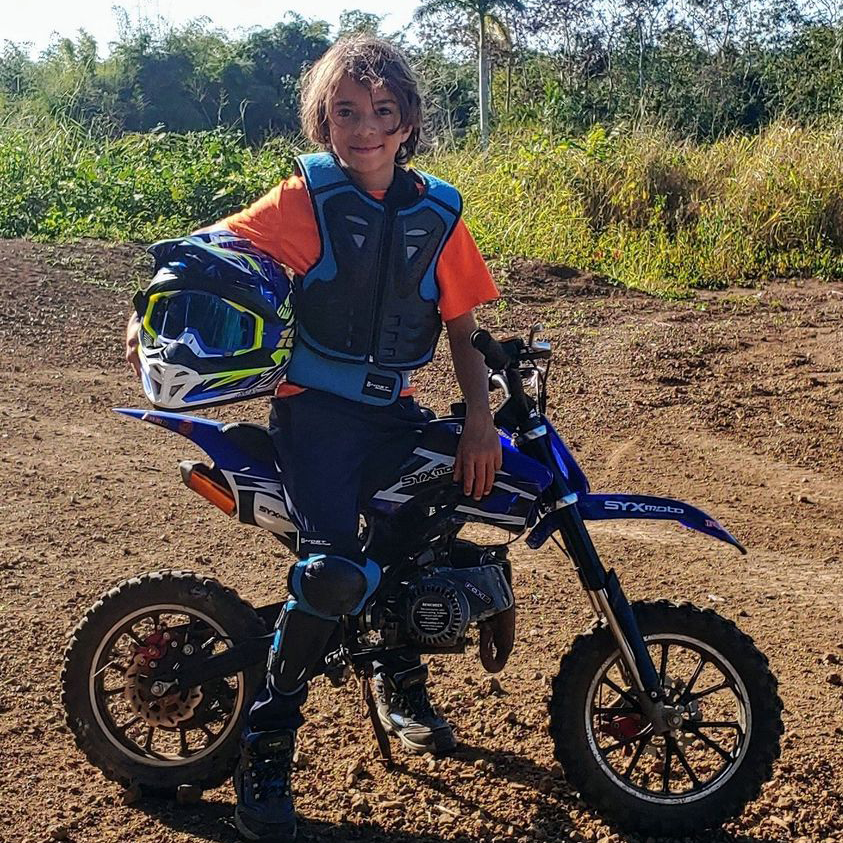 SYX MOTO Holeshot 50cc Pull Start Mini Dirt Bike, Blue - SYX MOTO