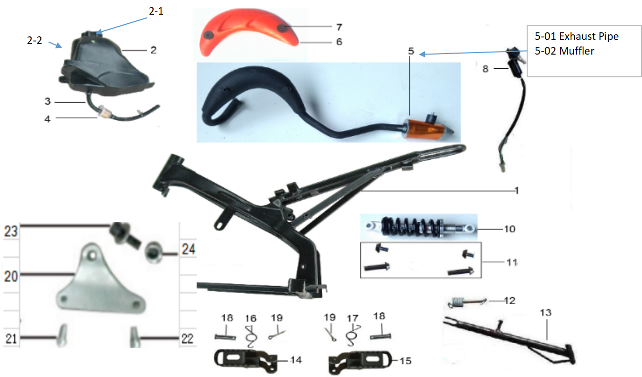 SYX MOTO Holeshot Mini Dirt Bike Parts and Accessories Replacement for Frame - SYX MOTO