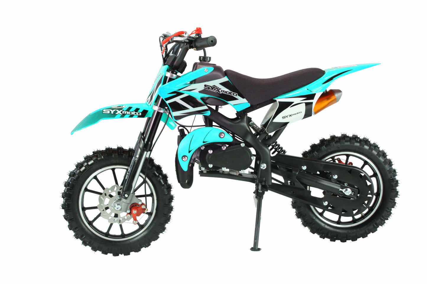 SYX MOTO Holeshot 50cc Pull Start Mini Dirt Bike, Teal - SYX MOTO