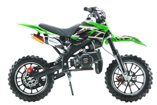 SYX MOTO Holeshot ES 50cc Electric Start/Pull Start Mini Dirt Bike, Green - SYX MOTO