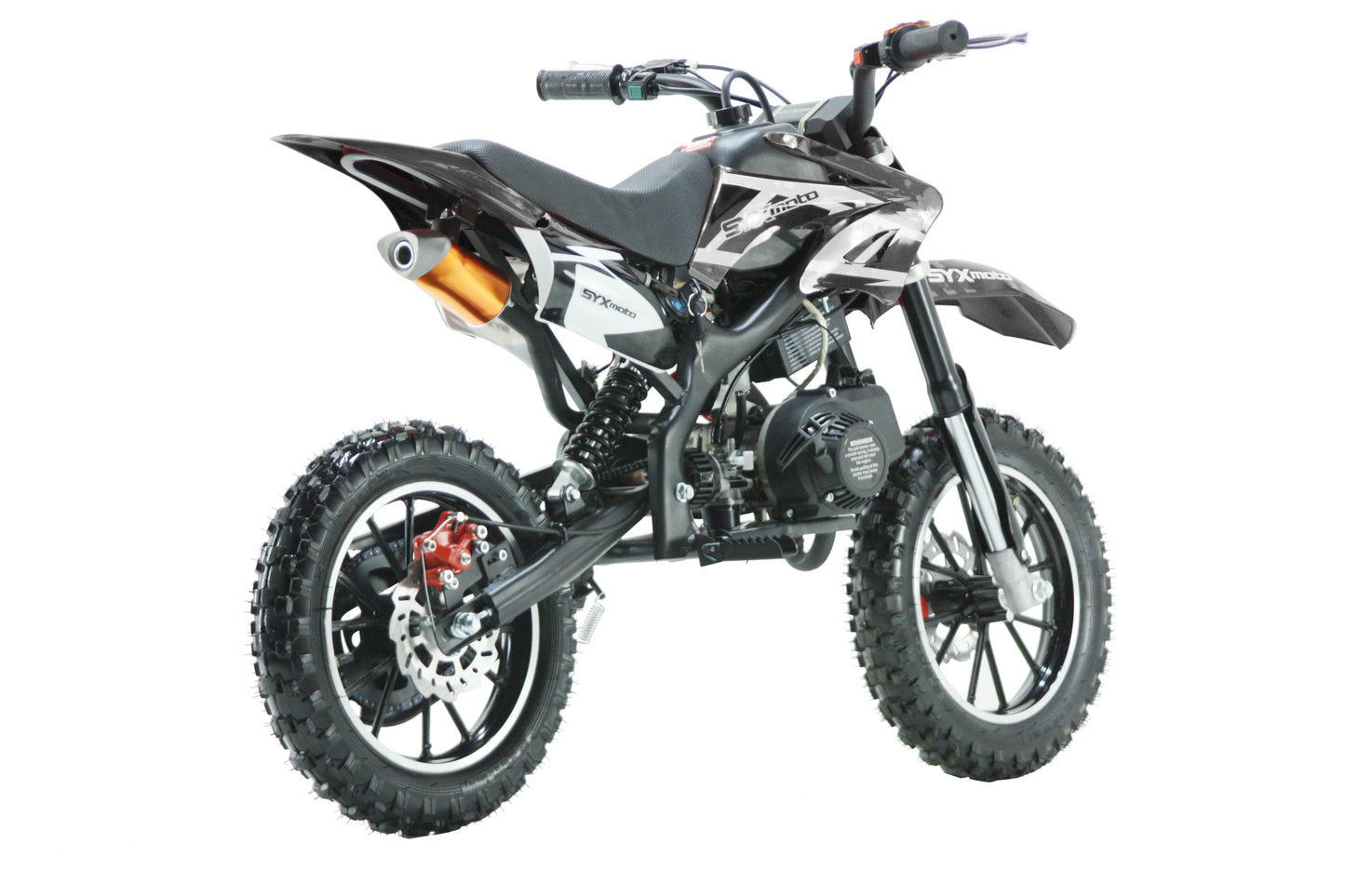 SYX MOTO Holeshot ES 50cc Electric Start/Pull Start Mini Dirt Bike, Black - SYX MOTO