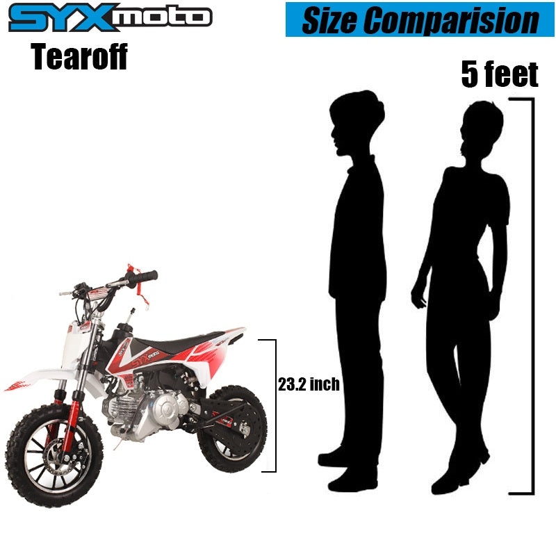 SYX MOTO Tearoff 60cc Mini Dirt Bike, Red - SYX MOTO