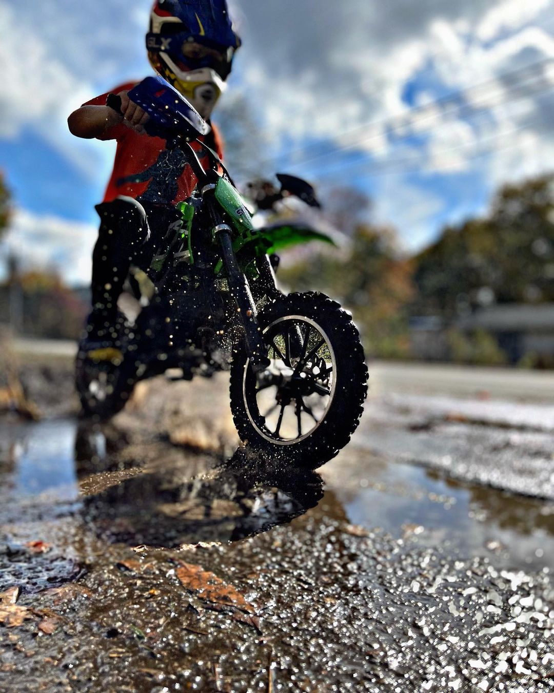 SYX MOTO Holeshot 50cc Pull Start Mini Dirt Bike, Green - SYX MOTO