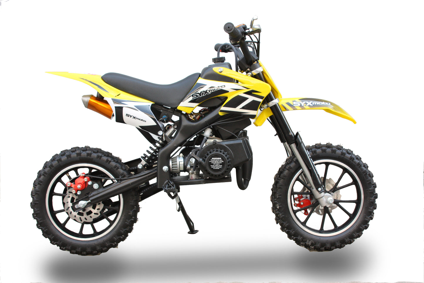 SYX MOTO Holeshot 50cc Pull Start Mini Dirt Bike, Yellow - SYX MOTO