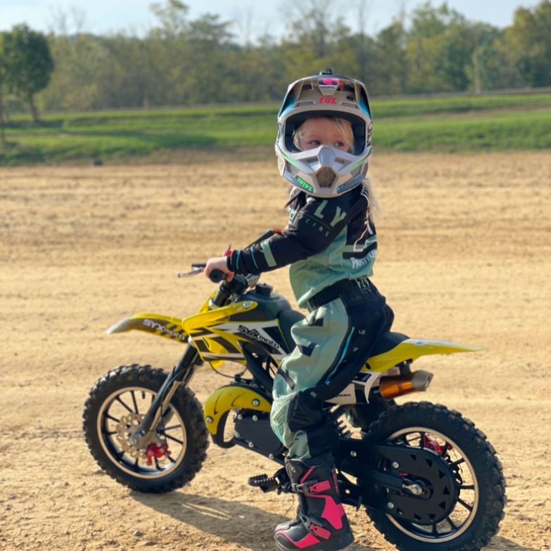SYX MOTO Holeshot 50cc Pull Start Mini Dirt Bike, Yellow - SYX MOTO