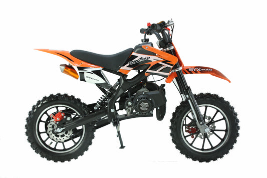 SYX MOTO Holeshot 50cc Pull Start Mini Dirt Bike, Orange - SYX MOTO