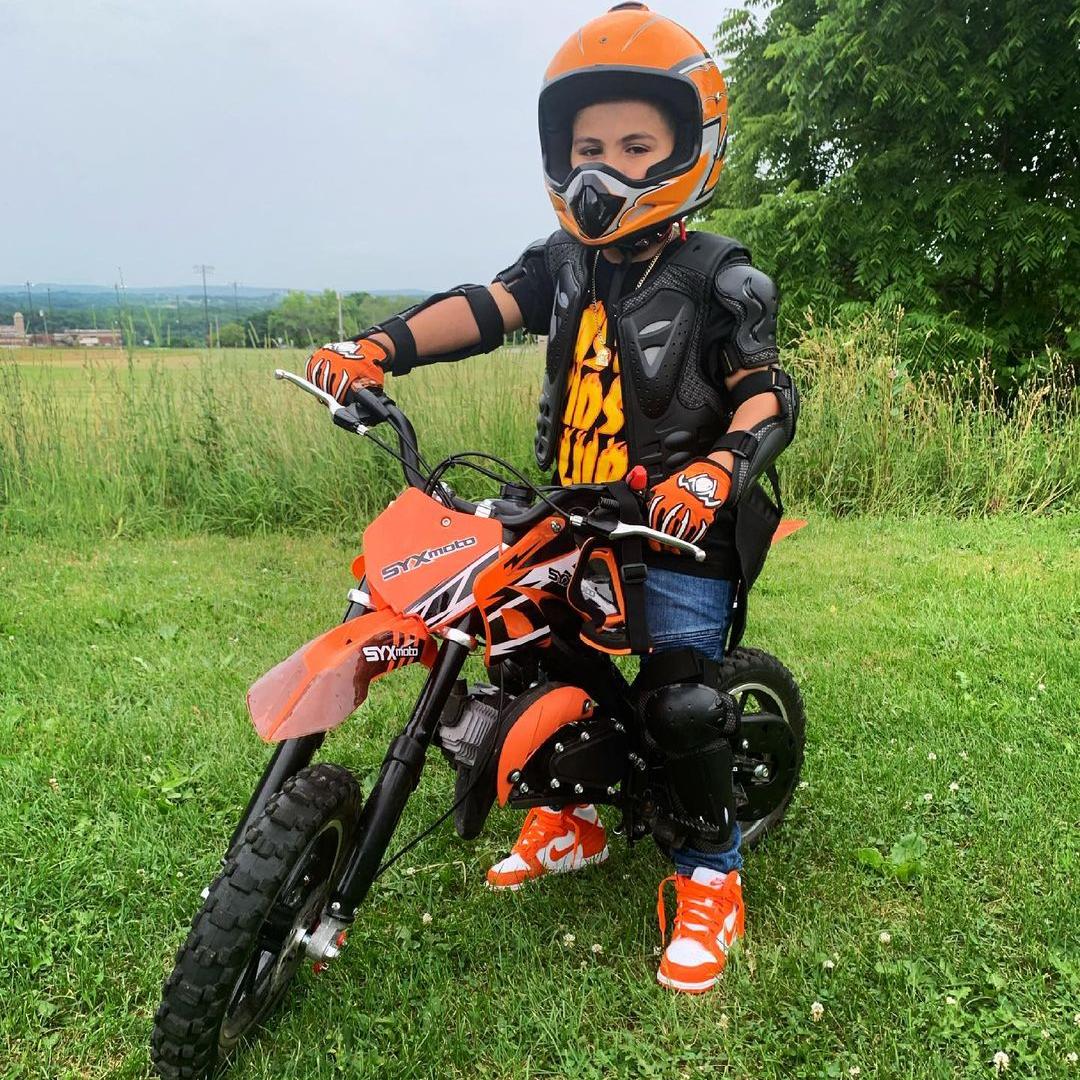 SYX MOTO Holeshot 50cc Pull Start Mini Dirt Bike, Orange - SYX MOTO