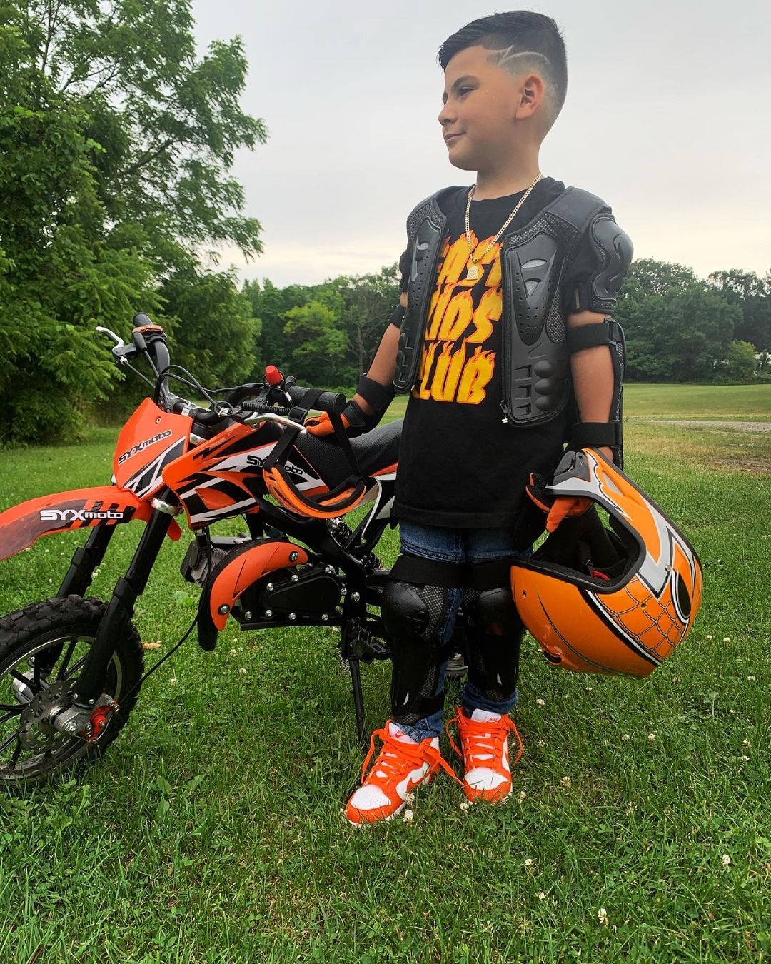 SYX MOTO Holeshot 50cc Pull Start Mini Dirt Bike, Orange - SYX MOTO