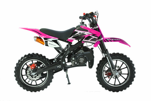 SYX MOTO Holeshot 50cc Pull Start Mini Dirt Bike, Pink - SYX MOTO