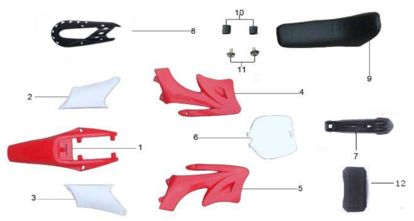 SYX MOTO Holeshot Mini Dirt Bike Parts and Accessories, Bolt for Plastic Cover, One Piece Only - SYX MOTO